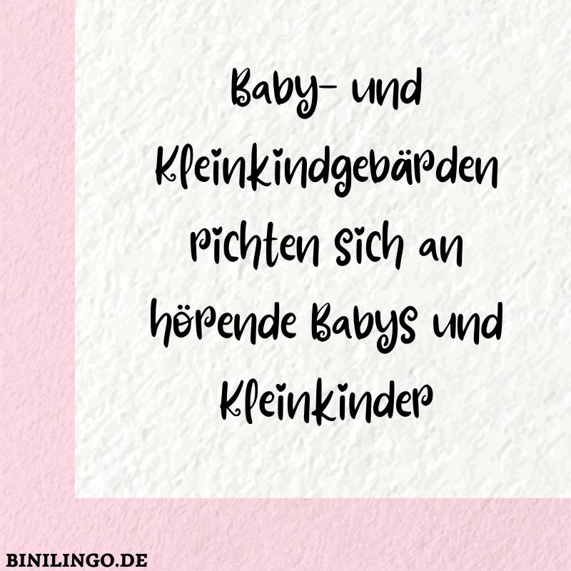 Babygebärden richten sich an Eltern von Babys und Kleinkindern, die erst noch sprechen lernen